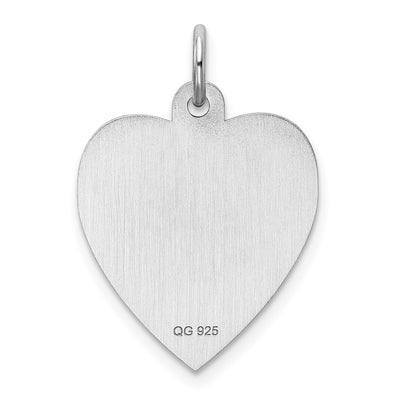 Sterling Silver Rhodium-plated Engraveable Girl Disc Charm, 24 x 17mm