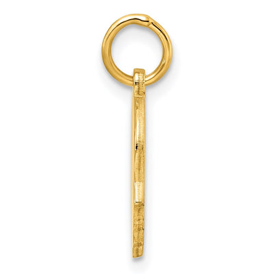 Gold Plated Sterling Silver Facing Right Engravable Boy Head Charm, Satin Back, 0.69mm Thick, 19 x 10mm