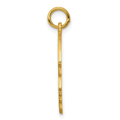 Gold Plated Sterling Silver Facing Left Engravable Boy Head Charm, Satin Back, 1.27mm Thick, 28 x 17mm