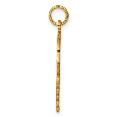 Gold Plated Sterling Silver Facing Right Engravable Boy Head Charm, Satin Back, 1.27mm Thick, 31.00 x 20.00mm