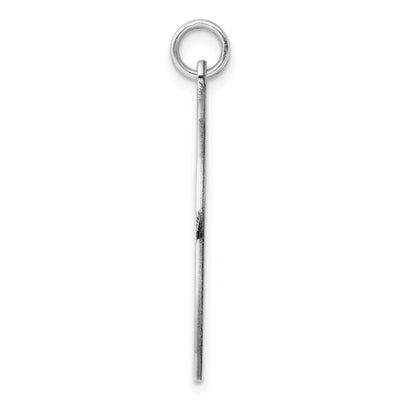 Sterling Silver Rhod-plated Eng. Round Polished Front/Back Disc Charm, 36 x 29mm