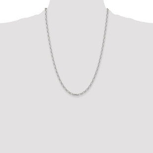 Sterling Silver Polished and D/C Mariner Link Chain (Style QMA100-24)