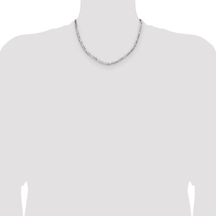 Sterling Silver Lightweight Flat Figaro Chain (Style QMB100-18)