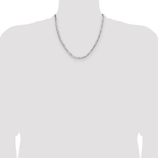 Sterling Silver Lightweight Flat Figaro Chain (Style QMB100-20)