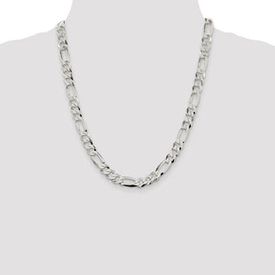 Sterling Silver Lightweight Flat Figaro Chain (Style QMB220-22)
