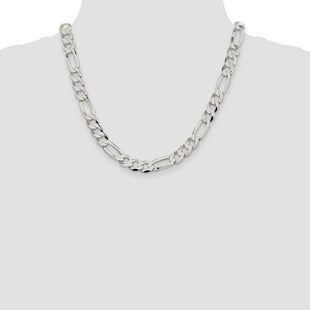 Sterling Silver Lightweight Flat Figaro Chain (Style QMB250-20)