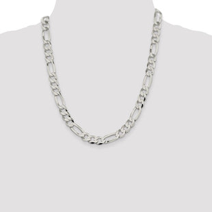 Sterling Silver Lightweight Flat Figaro Chain (Style QMB250-22)