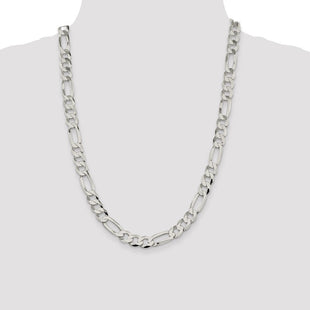 Sterling Silver Lightweight Flat Figaro Chain (Style QMB250-24)