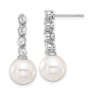 Sterling Silver Earrings Style QMJE143W - Classique Jewelry Inc.