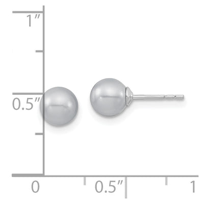Majestic Sterling Silver Rhodium-plated Grey Imitation Shell Pearl Stud Earrings