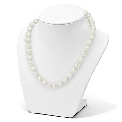 Majestik Sterling Silver Rhodium-plated White Imitation Shell Pearl Hand-knotted Necklace