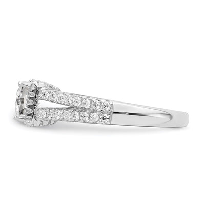Brilliant Embers Sterling Silver Rhodium-plated 61 Stone Micro Pavé CZ Ring