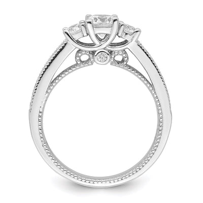 Brilliant Embers Sterling Silver Rhodium-plated 21 Stone Micro Pavé CZ Ring