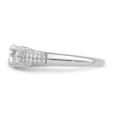 Brilliant Embers Sterling Silver Rhodium-plated 53 Stone Micro Pavé CZ Ring