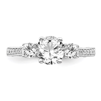 Brilliant Embers Sterling Silver Rhodium-plated 45 Stone Micro Pavé CZ Ring