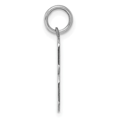 Sterling Silver/Rhodium-plated Polished Number 3 Charm, 21 x 8mm