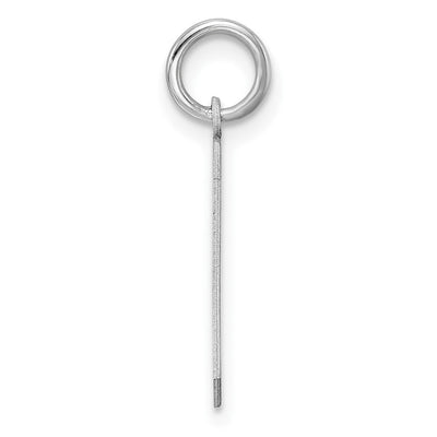 Sterling Silver/Rhodium-plated Polished Number 9 Charm, 21 x 8mm
