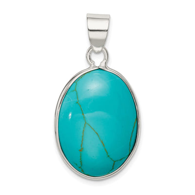 Sterling Silver Oval Turquoise Pendant