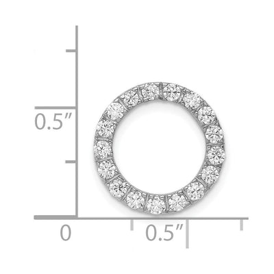 Sterling Silver Rhodium-platedCZ Chain Slide Pendant, 16 x 16mm