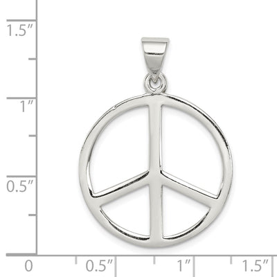 Sterling Silver Peace Symbol Pendant