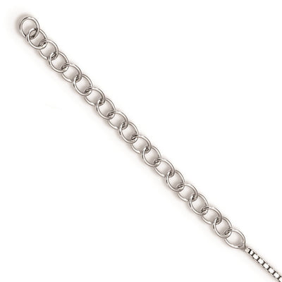 White Night Sterling Silver Rhodium-plated Black and White Diamond Cross Necklace with Extender, 18 x 20mm
