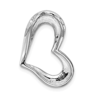 Sterling Silver Rhodium-plated Blue Inlay Created Opal Heart Pendant, 23 x 18mm