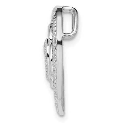 Sterling Silver Rhodium Plated Diamond Triple Heart Pendant, 19 x 19mm