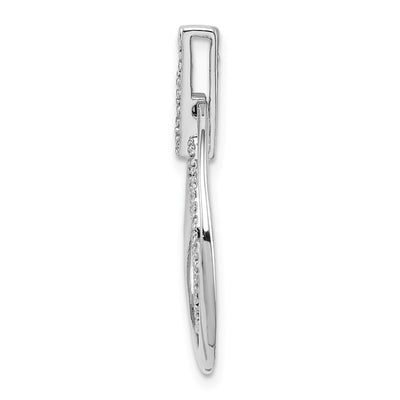 Sterling Silver Rhodium Plated Diamond Pendant, 26 x 21mm