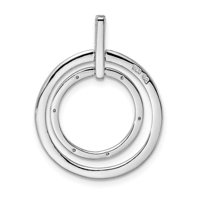 Sterling Silver Rhodium Plated Diamond Pendant, 26 x 21mm