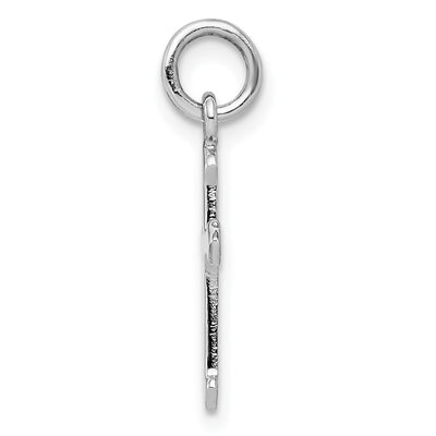 Sterling Silver RH Plated Child's Polished Cross Pendant, 21.78 x 10.77mm