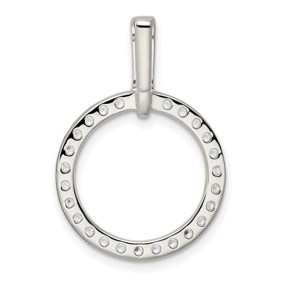 Sterling Silver Polished CZ Circle Pendant
