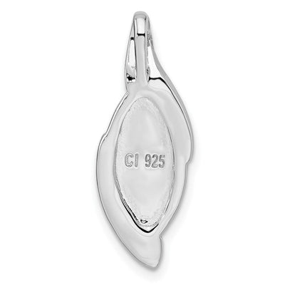 Sterling Silver Rhodium-plated Polished Larimar Pendant, 26.62 x 9.8mm