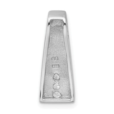 Sterling Silver Rhodium-plated CZ Chain Slide Pendant, 19.3 x 7.7mm