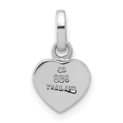 Sterling Silver Rhodium-plated Pink Mother of Pearl Heart Pendant