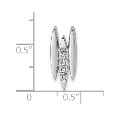 Sterling Silver Rhodium-plated CZ Chain Slide Pendant, 18.15 x 7.3mm