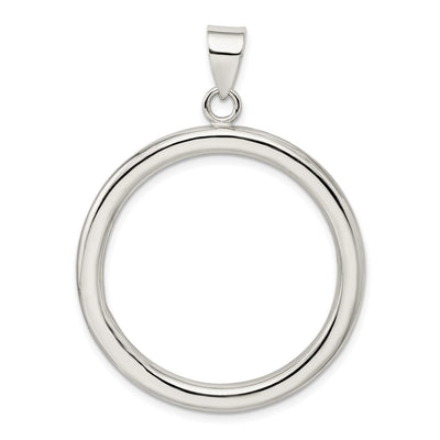 Sterling Silver Rhodium-plated Circle Pendant