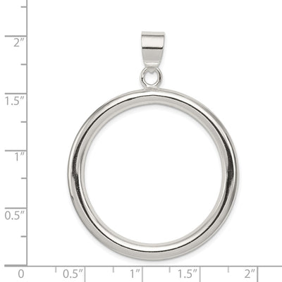 Sterling Silver Rhodium-plated Circle Pendant