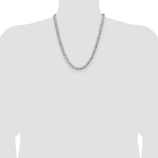 Sterling Silver Flat D/C Pave Curb Chain (Style QPCB140-22)