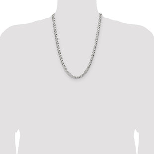 Sterling Silver Flat D/C Pave Curb Chain (Style QPCB140-24)