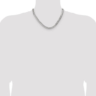 Sterling Silver Flat D/C Pave Curb Chain (Style QPCB160-18)
