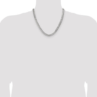 Sterling Silver Flat D/C Pave Curb Chain (Style QPCB160-20)