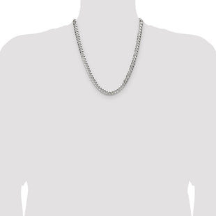 Sterling Silver Flat D/C Pave Curb Chain (Style QPCB160-22)