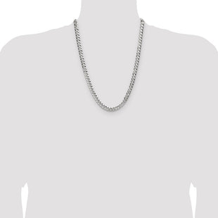 Sterling Silver Flat D/C Pave Curb Chain (Style QPCB160-24)