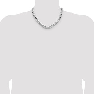 Sterling Silver Flat D/C Pave Curb Chain (Style QPCB180-18)