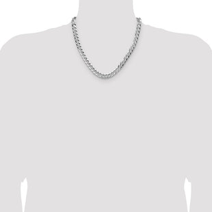Sterling Silver Flat D/C Pave Curb Chain (Style QPCB180-20)