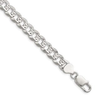 Sterling Silver Flat D/C Pave Curb Chain (Style QPCB200-8)