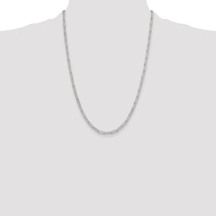 Sterling Silver Polished Paperclip Chain (Style QPCL100-24)