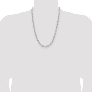 Sterling Silver Polished Paperclip Chain (Style QPCL150-24)