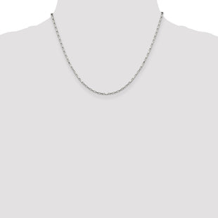Sterling Silver Elongated Box Chain (Style QPE13-18)