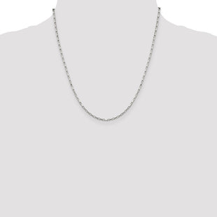 Sterling Silver Elongated Box Chain (Style QPE13-20)